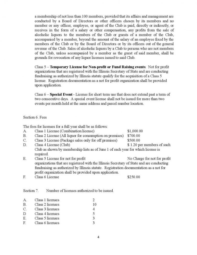 Proposed Revised Liquor Ordinance - Pg. 4